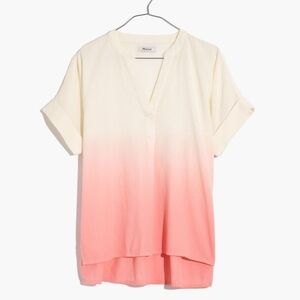 Madewell Dip-Dye Lakeline Popover Shirt Cotton Size L